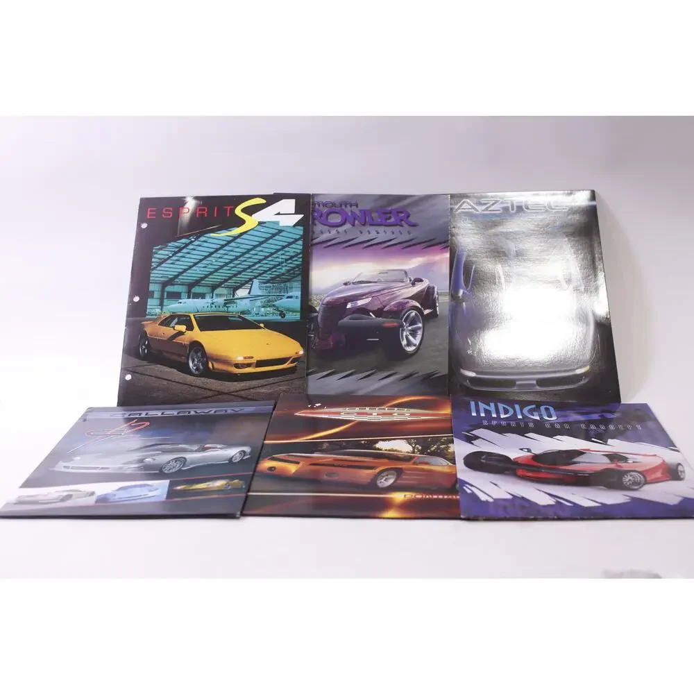 Unused 90s Sports Car, Portfolio, Lot, Paper Folder, Set of 6, Automotive, Offi